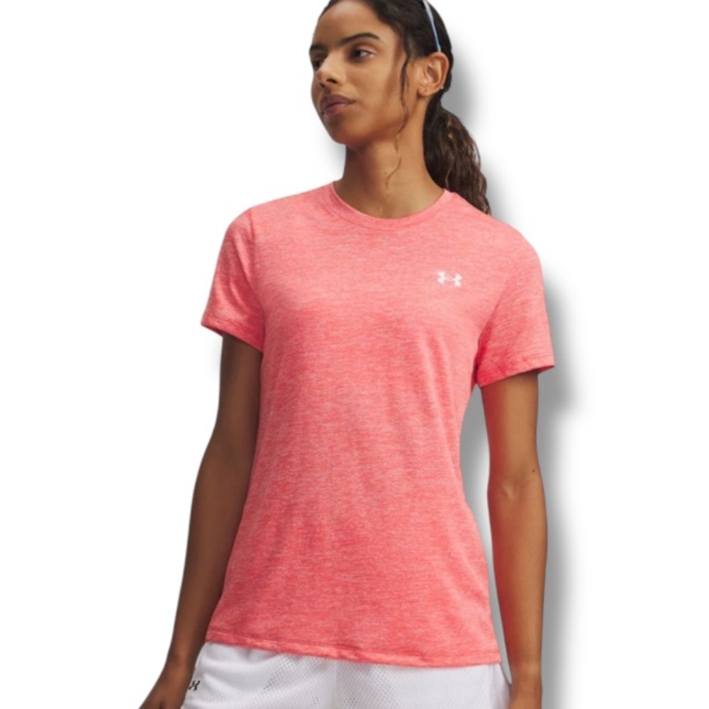 Under Armour Women's Pink Short Sleeve Tech Twist Active T-Shirt Performance Tee